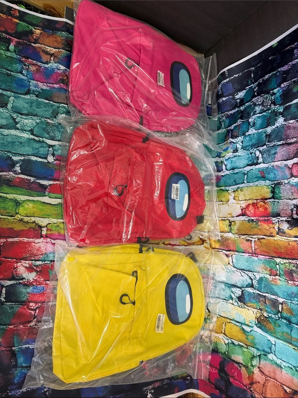 Kids Character Backpack - Yellow, Red, Pink all 3 one price
